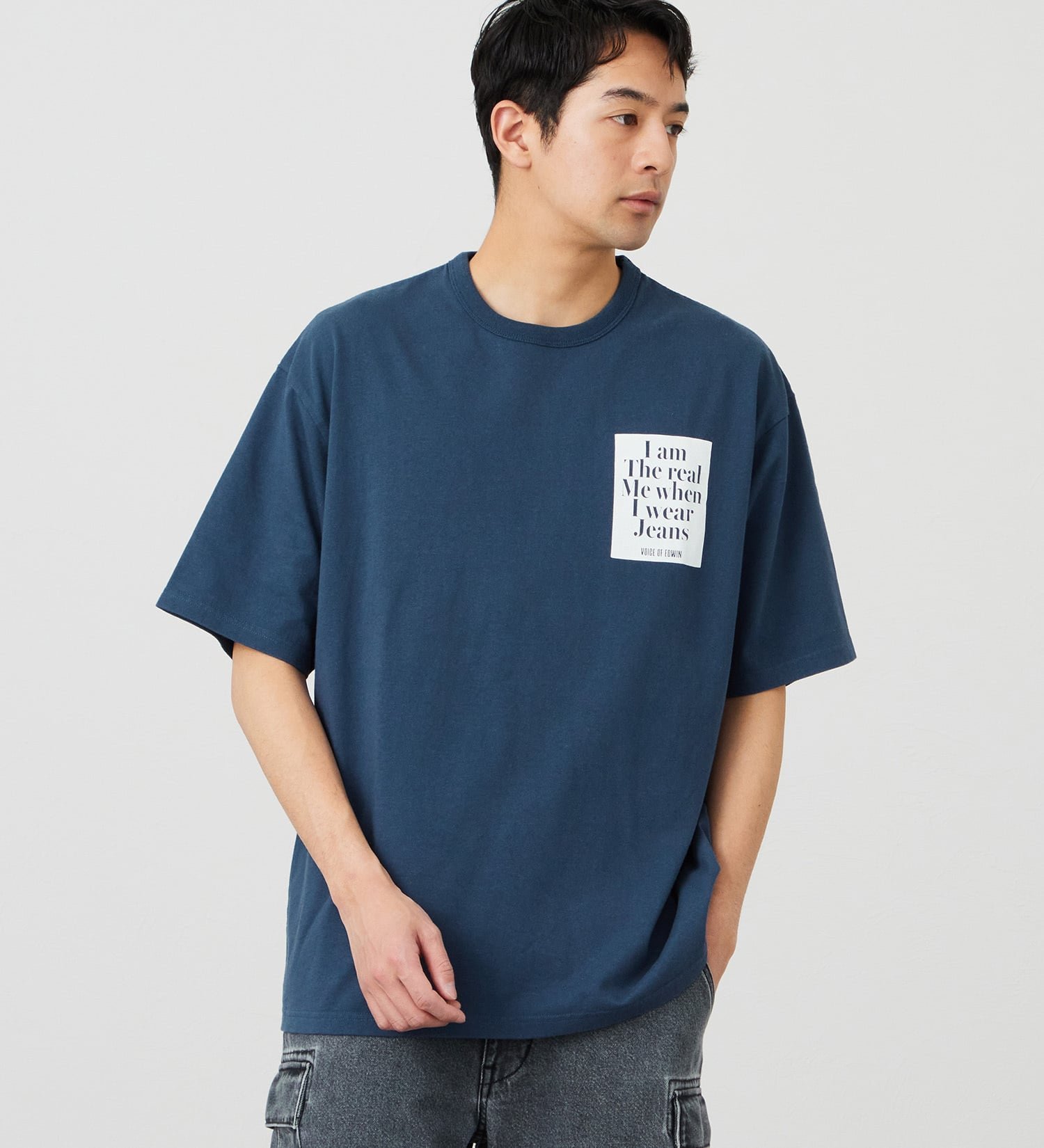 EDWIN EDWIN ユーズド プリント Tシャツ 半袖 エドウインオンラインモール トップス カットソー・Tシャツ ブルー【送料無料】
