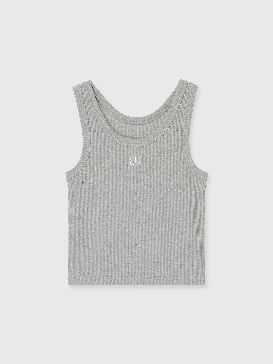 PAPILLON BIJOU TANKTOP エイミーイストワール トップス ノースリーブ・タンクトップ ホワイト ブラック ピンク
