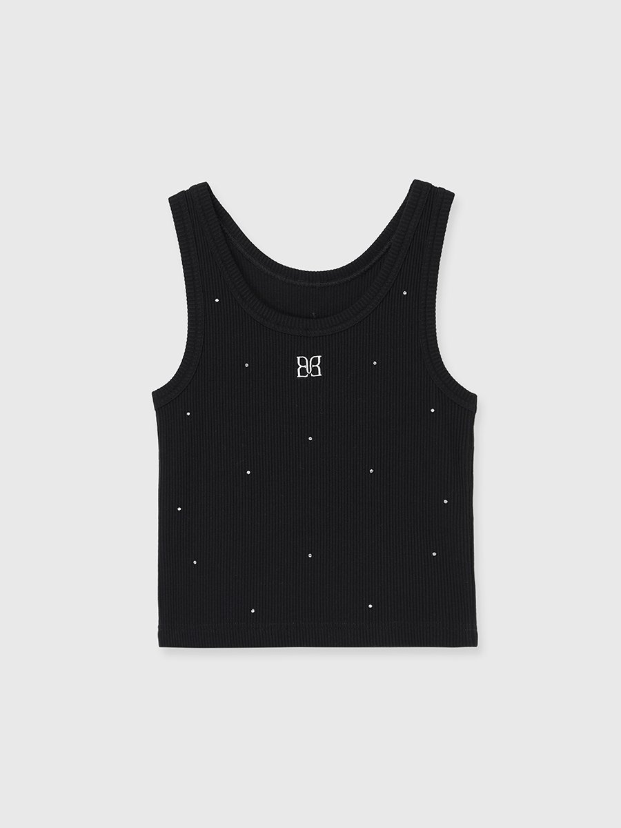 PAPILLON BIJOU TANKTOP エイミーイストワール トップス ノースリーブ・タンクトップ ホワイト ブラック ピンク