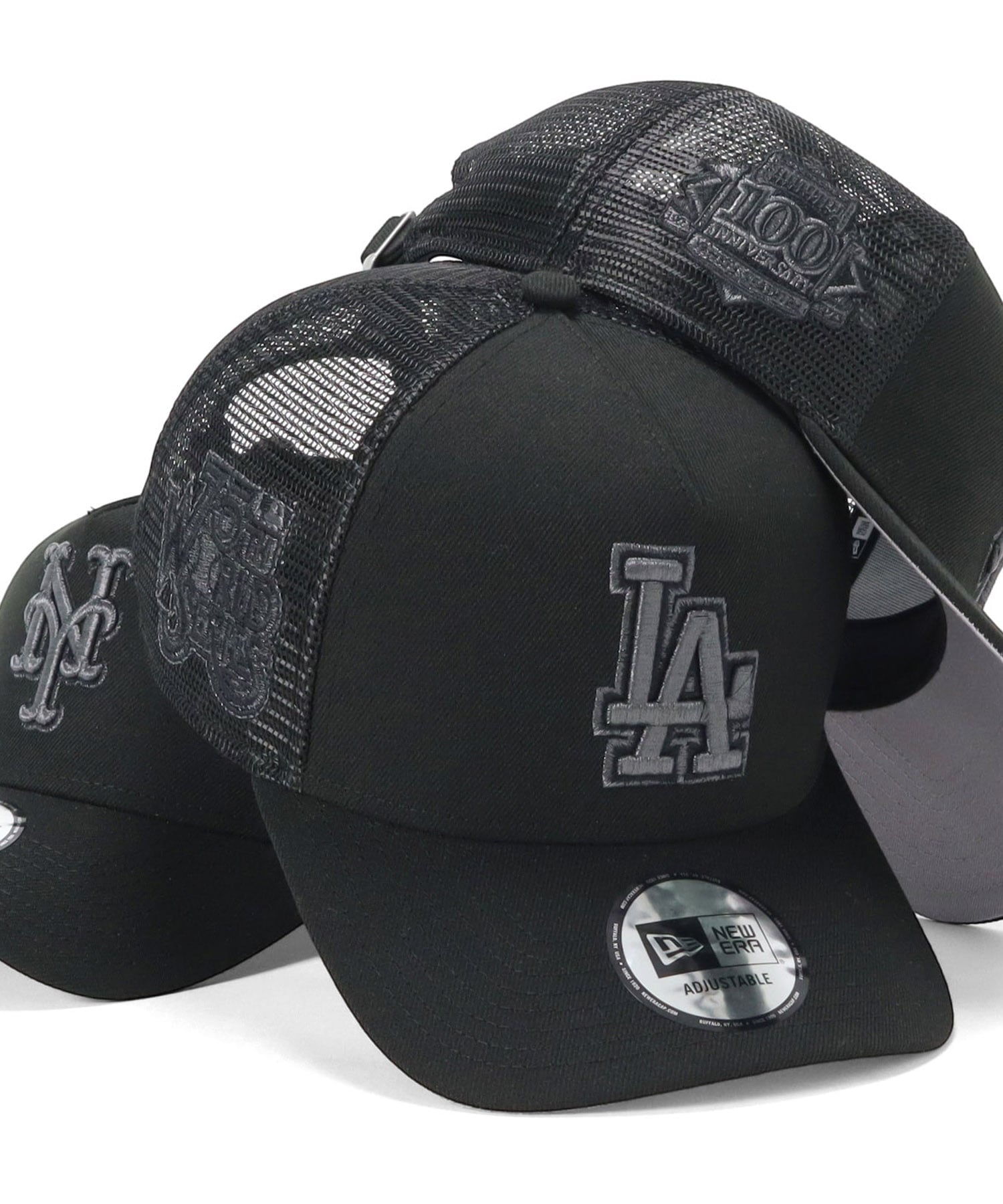 NEW ERA ニューエラメッシュキャップ 9FORTY-A サイドパッチMLB ONSPOTZ別注 オンスポッツ 帽子 キャップ ブラック【送料無料】