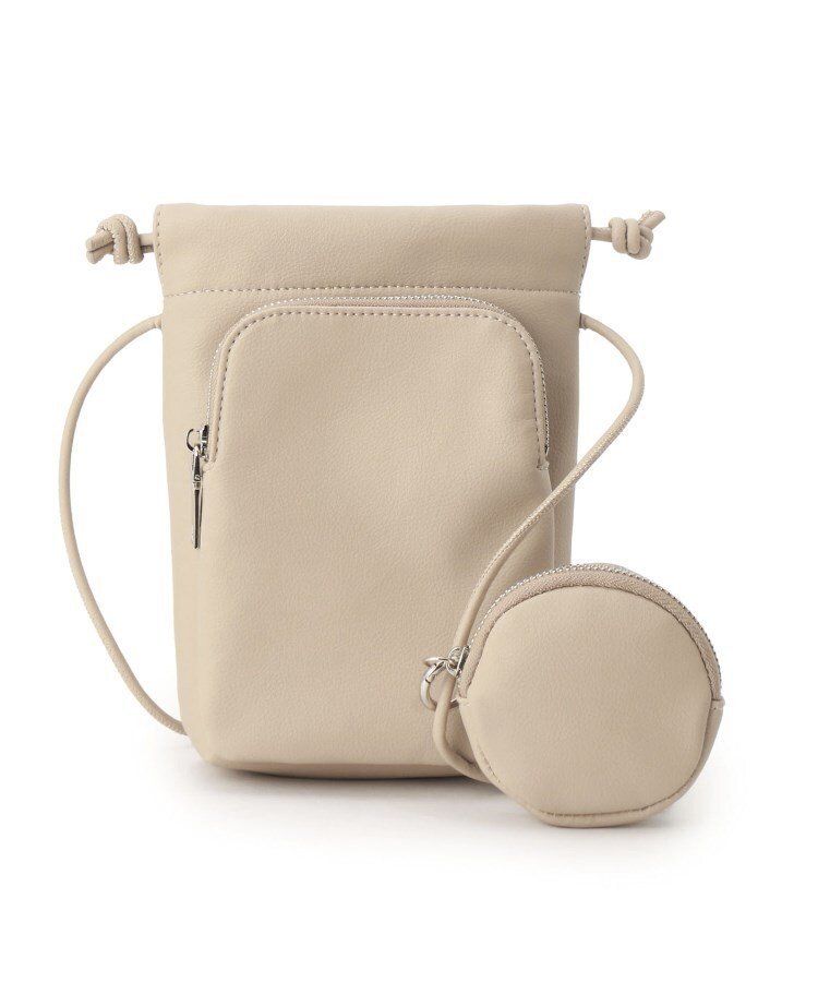 【SALE／48%OFF】OberTashe 巾着スマホショルダー エスペランサ バッグ ショルダーバッグ グレー ブラック パープルのサムネイル