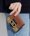 コーチ 財布（レディース） 【SALE／79%OFF】COACH OUTLET スモール モーガン ウォレット・カラーブロック シグネチャー キャンバス コーチ　アウトレット 財布・ポーチ・ケース 財布 ブラウン【送料無料】