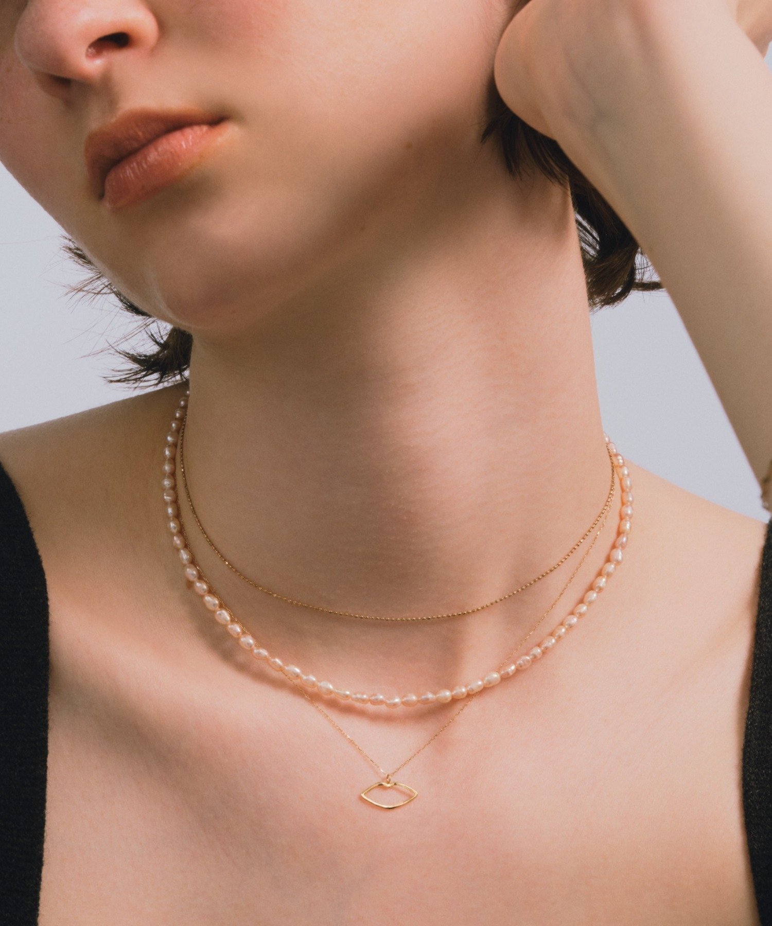 les bon bon les bon bon/rose pearl choker ローズ パール チョーカー 淡水パール チョーカー ネックレス 日本製 MADE IN JAPAN ジュエリー ギフト ルボンボン セットアップセブン アクセサリー・腕時計 チョーカー ピンク【送料無料】 3