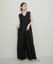 ADAM ET ROPE' FEMME グロッシーロンパース アダムエロペ オールインワン・オーバーオール オールインワン・つなぎ ブラック ホワイト【送料無料...