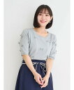 【SALE/42%OFF】Re-J&SUPURE プチリボン付きニットトップス リジェイアンドスプル トップス ニット ブルー ホワイト