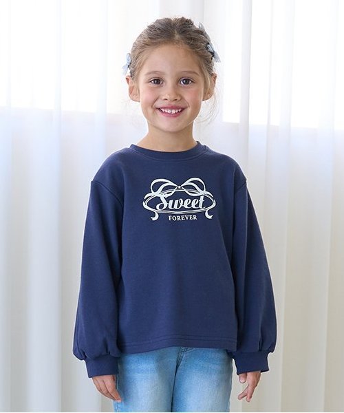 【SALE／30%OFF】Lycee mine 【万能アイテム】選べる3デザイン6カラープリントスウェット ナルミヤオンライン トップス カットソー・Tシャツ ピンク ネイビー パープル ホワイト ブルー グレーのサムネイル