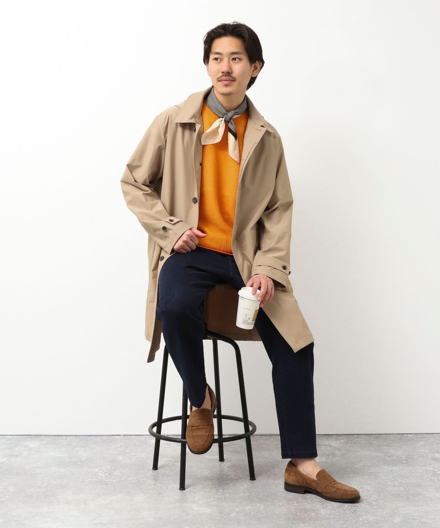 【SALE／10%OFF】NOLLEY'S LIGHT 《ビジカジ対応》《撥水加工》フード付きステンカラーコート ノーリーズ ジャケット・アウター ステンカラーコート ベージュ ネイビー【送料無料】