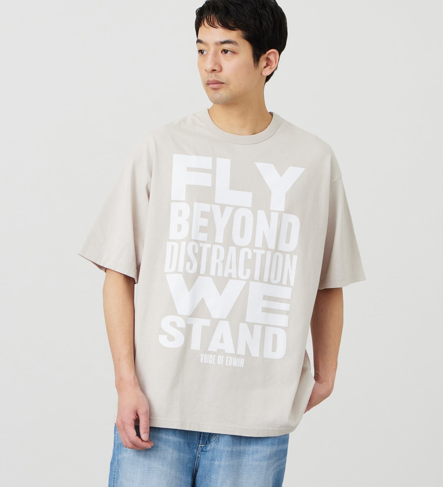 EDWIN EDWIN ユーズド プリント Tシャツ 半袖 エドウインオンラインモール トップス カットソー・Tシャツ ホワイト ベージュ【送料無料】