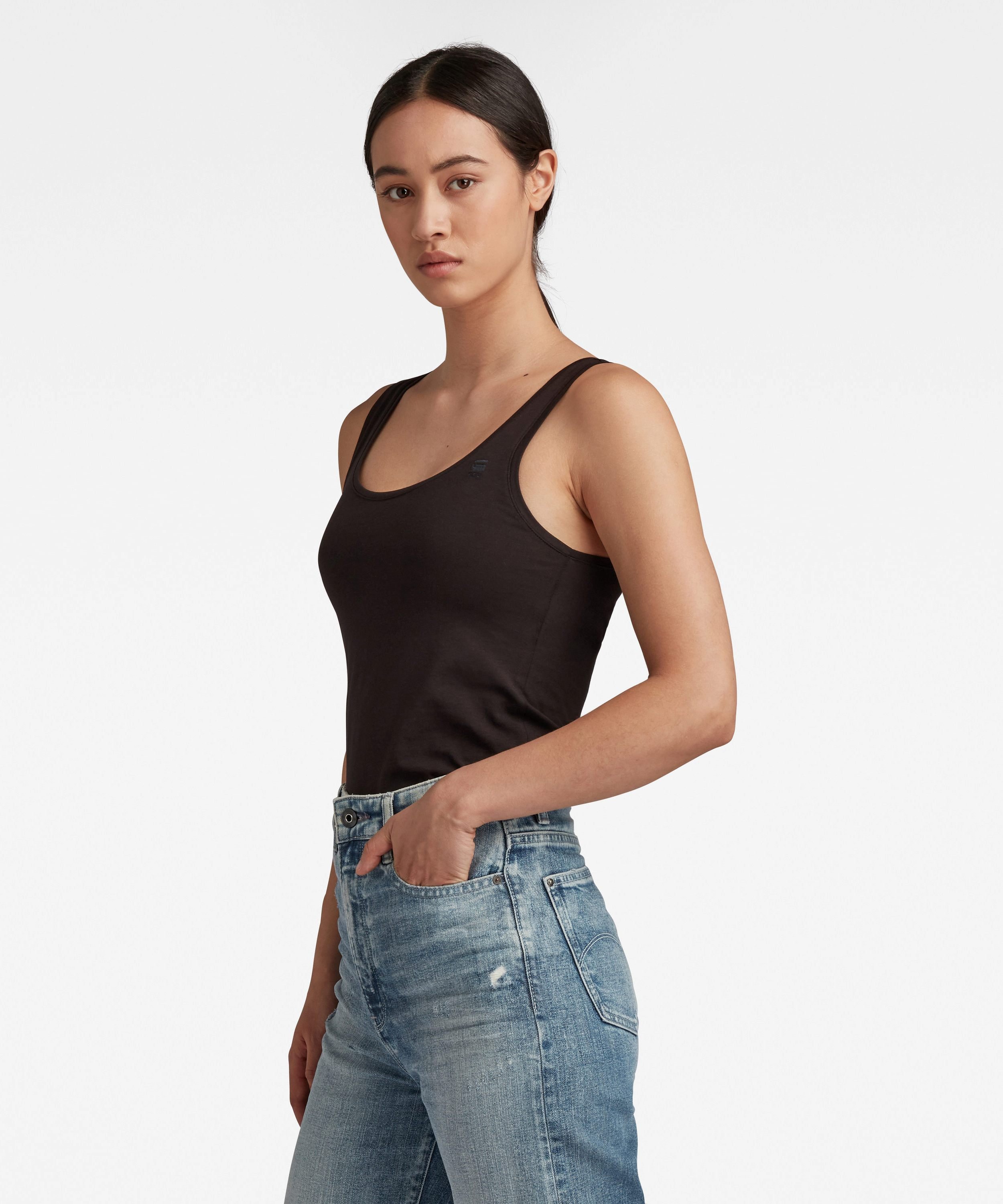 【公式ショップ】BASE TANKTOP ジースターロゥ トップス ノースリーブ・タンクトップ ブラック