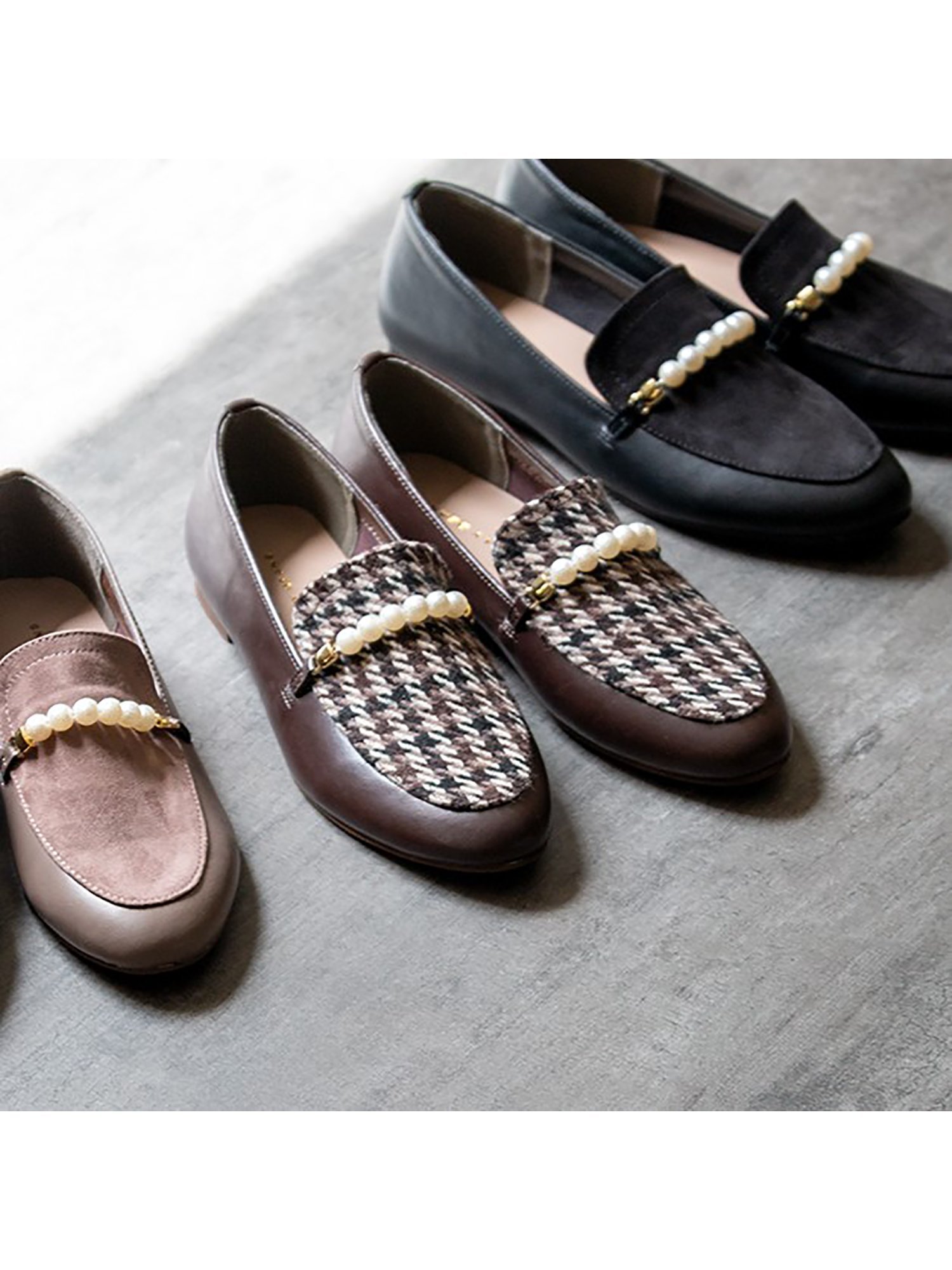 【SALE／30%OFF】JELLY BEANS パールビットスリッポンシューズ/217-60171 ジェリービーンズ シューズ・靴 スニーカー ブラウン グレー ブラック【送料無料】のサムネイル