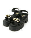 【SALE/55%OFF】Noubel Voug Relax チャンキーチェーン厚底サンダル ヌーベルヴォーグ リラックス シューズ・靴 サンダル ブラック ホ...