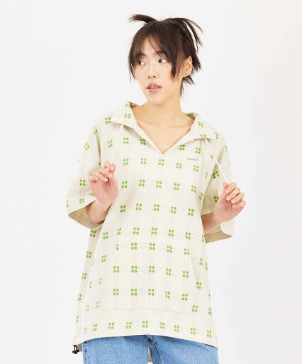 【SALE/50%OFF】X-girl PLAID WAFFLE TUNIC TOP トップス X-girl エックスガール ワンピース・ドレス チュニック ベージュ ホワイト グレー【送料無料】 【SALE/50%OFF】X-girl PLAID WAFFLE TUNIC TOP トップス X-girl エックスガール ワンピース・ドレス チュニック ベージュ ホワイト グレー【送料無料】