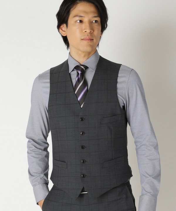 【SALE/30%OFF】CROWDED CLOSET ピンチェックウインドーペーンベスト/別売りスーツセットあり メンズ ビギ スーツ・フォーマル セットアップスーツ ネイビー グレー【送料無料】