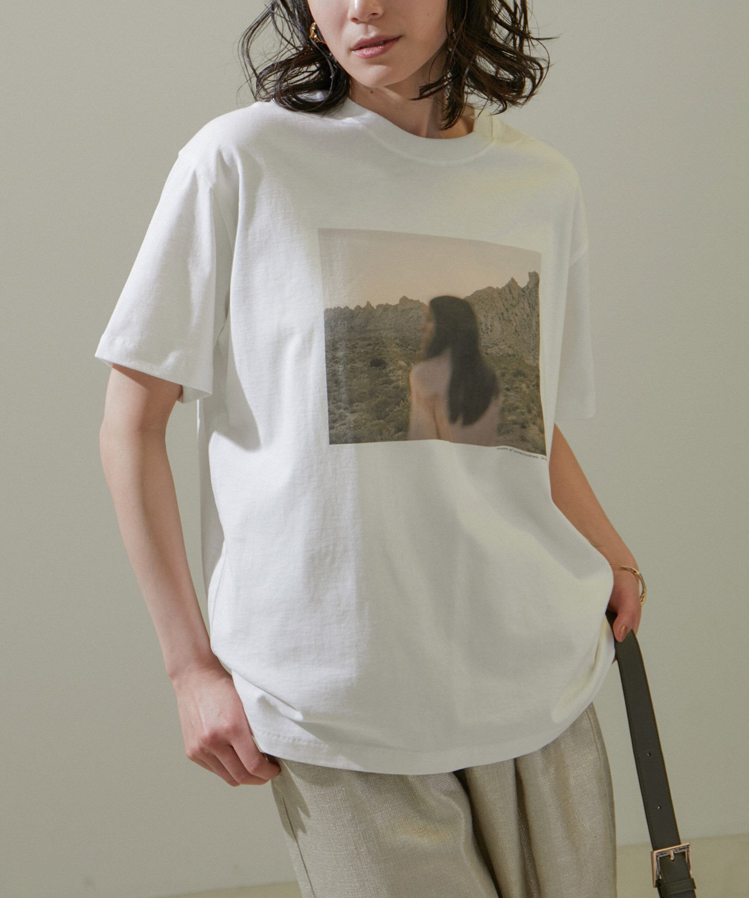 SALON adam et rope' 【Alec Soth(アレック・ソス)】[24SS]フォトTシャツ サロン アダム エ ロペ トップス カットソー・Tシャツ ホワイト