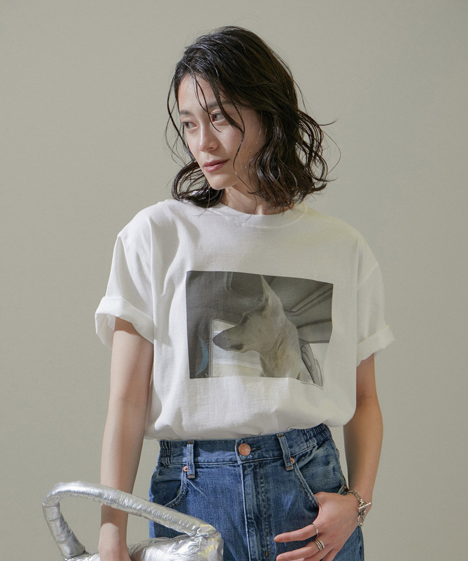 SALON adam et rope' 【Alec Soth(アレック・ソス)】[24SS]フォトTシャツ サロン アダム エ ロペ トップス カットソー・Tシャツ ホワイト