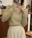 【SALE/22%OFF】ABITOKYO ハートネックリブニットトップス アビトーキョー トップス ニット ホワイト カーキグリーン ベージュ ブラウン ブラック【送料無料】(4)