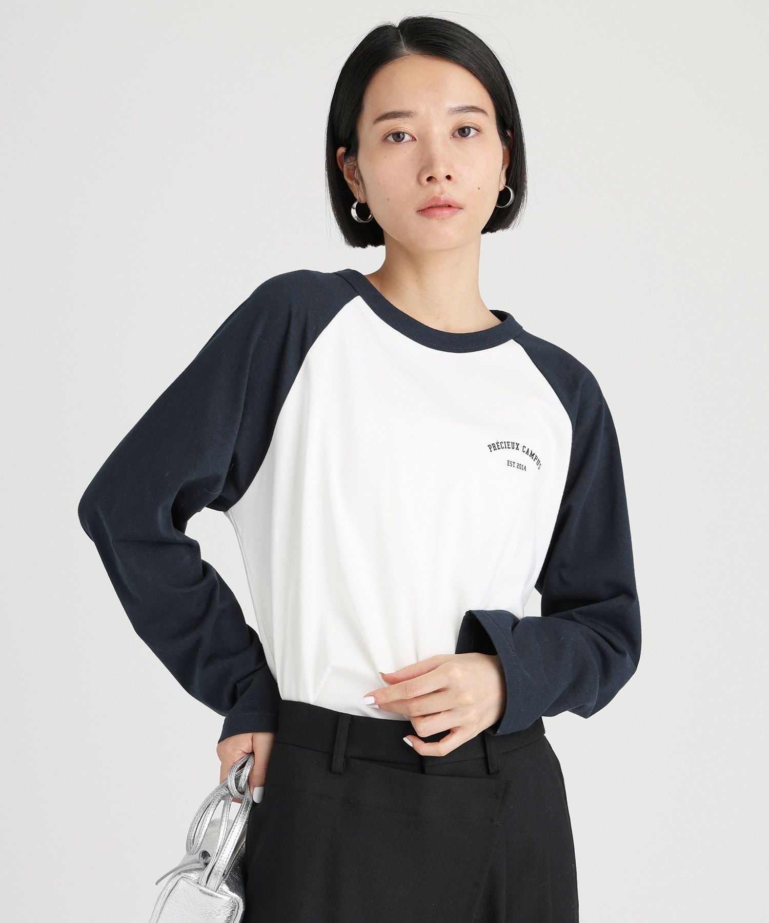 【SALE／60%OFF】BABYLONE バイカラーラグランロンT バビロン トップス カットソー・Tシャツ レッド ネイビー【送料無料】