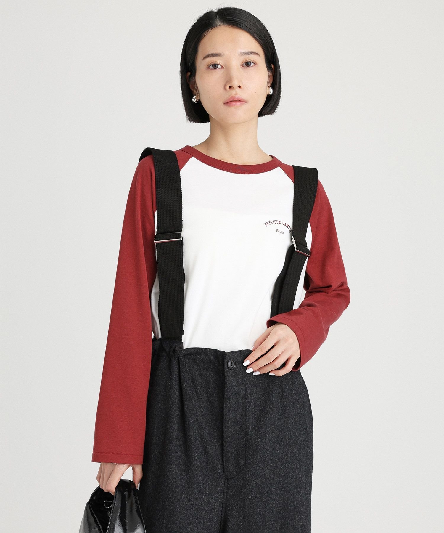 【SALE／60%OFF】BABYLONE バイカラーラグランロンT バビロン トップス カットソー・Tシャツ レッド ネイビー【送料無料】
