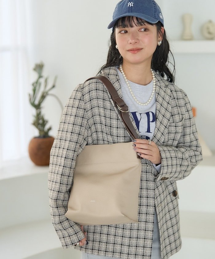 【SALE／60%OFF】BEAURE BEAURE/別注 カウレザーコンビトートバッグ/牛革 25SS フリークスストア バッグ トートバッグ ベージュ ブラック【送料無料】