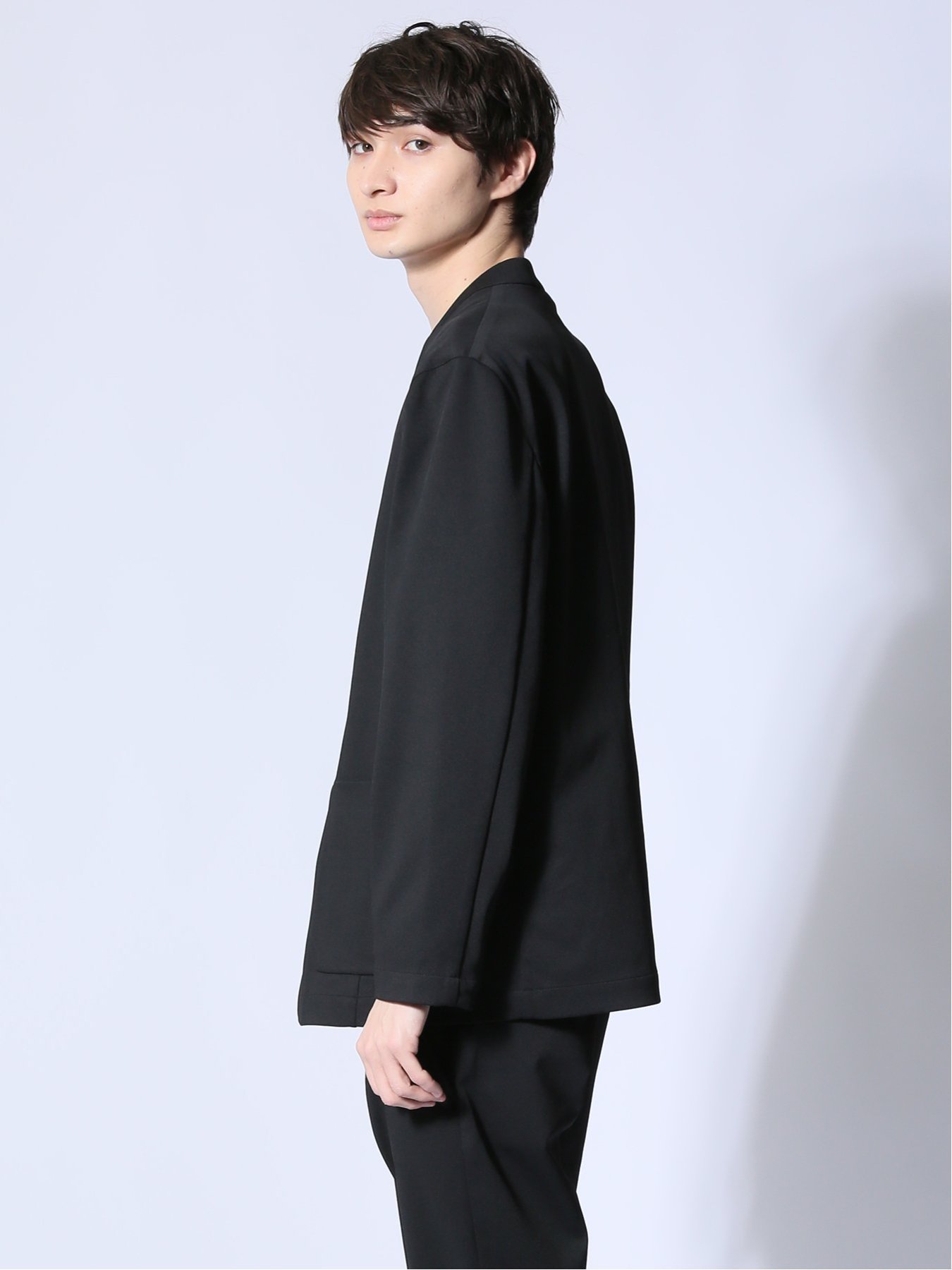 【SALE／50%OFF】m.f.editorial circle motion JERSEY ノーカラージャケット(セットアップ可能) タカキュー トップス その他のトップス グレー【送料無料】