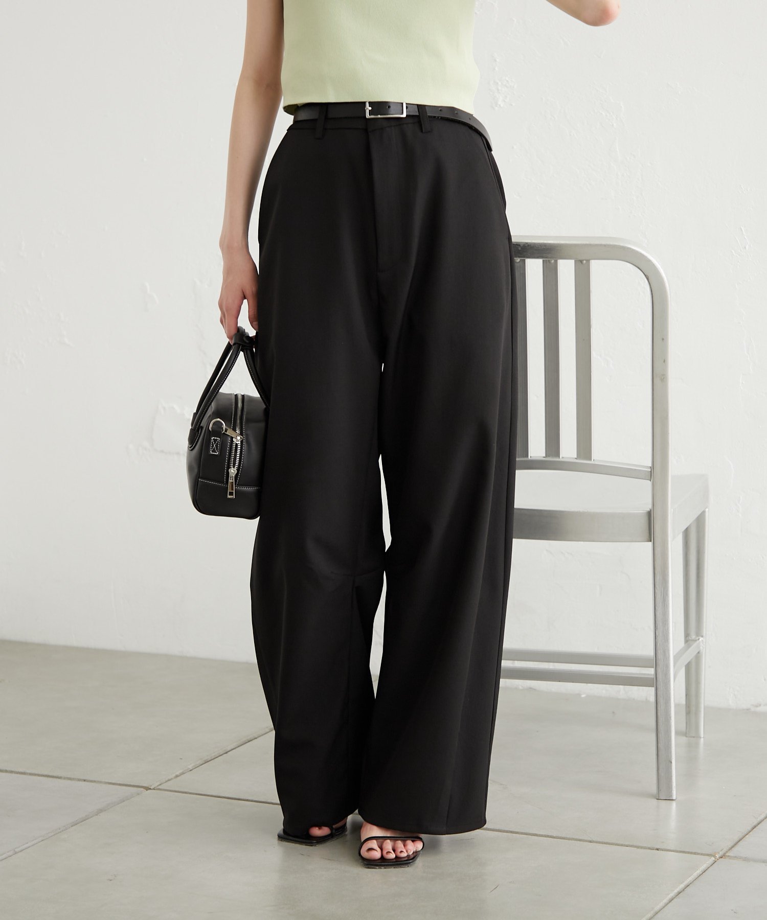 【SALE／53%OFF】PAL GROUP OUTLET 【mystic】カーブスラックス パル グループ アウトレット パンツ その他のパンツ ブラック グレー ホワイト【送料無料】のサムネイル