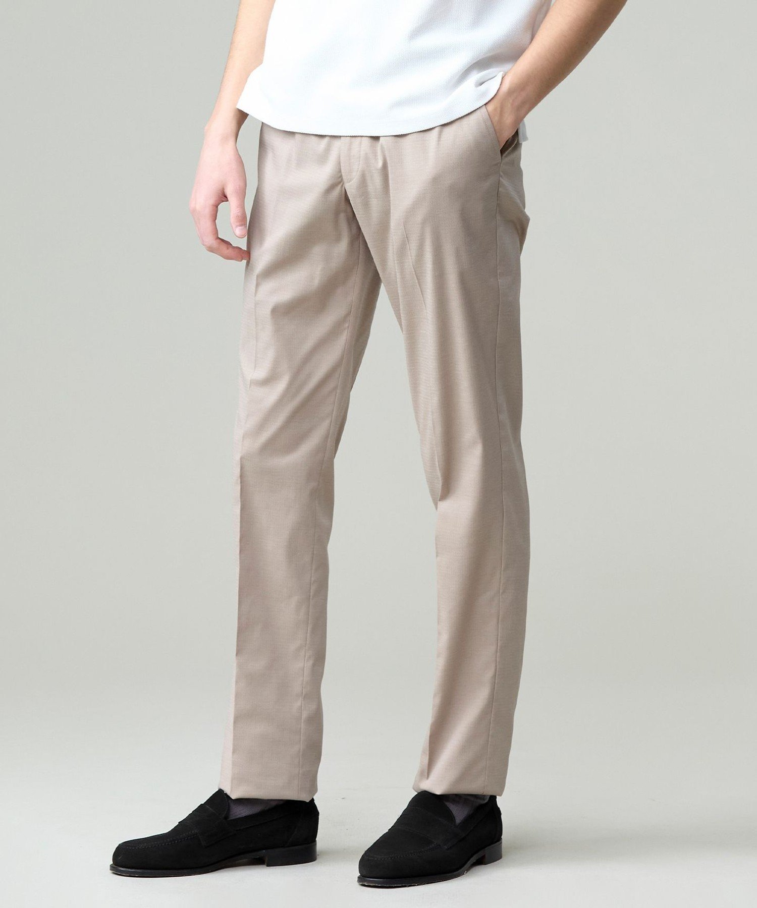 J.PRESS 【ストレッチ】シャドウ千鳥ストレッチ ステムテーパードパンツ ジェイプレス パンツ その他のパンツ グレー ベージュ ネイビー