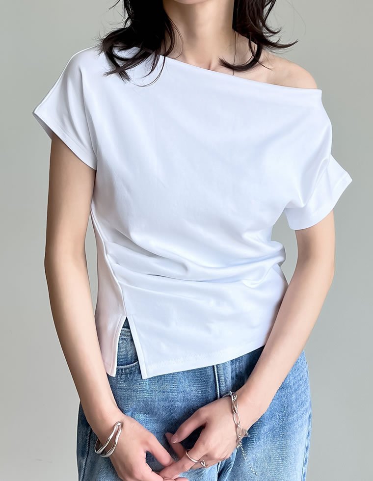 Re:EDIT 冷感マシュマロカットソーTシャツ リエディ トップス カットソー・Tシャツ グレー ブルー ホワイト カーキグリーン ブラック