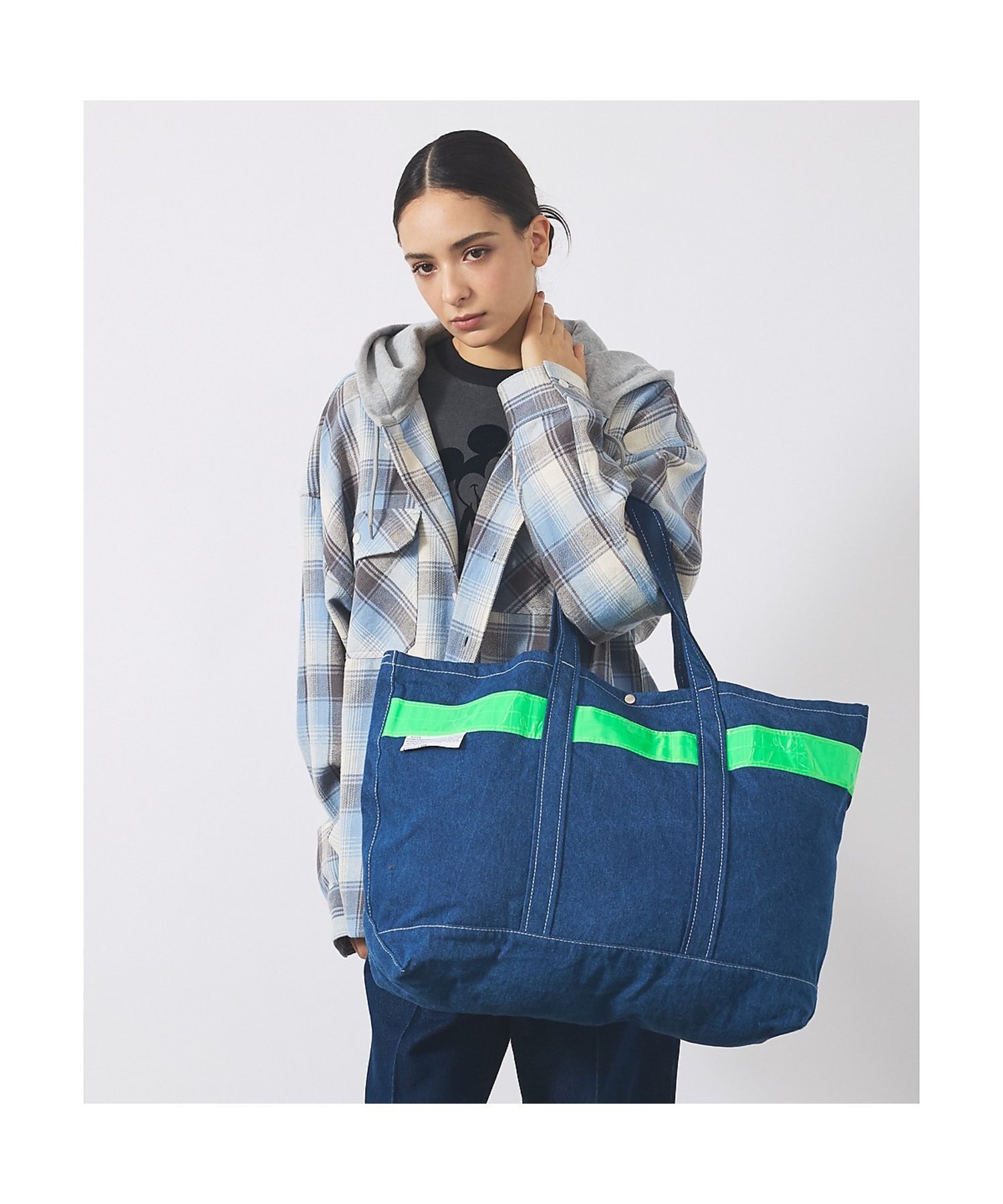 【WEEKENDER/ウィークエンダー】 SAFETY DENIM TOTE/デ アバハウス バッグ トートバッグ ブラック ブルー ネイビー