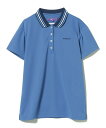 BEAMS GOLF PURPLE LABEL <WOMEN>PURPLE LABEL / 襟ボーダーライン ポロシャツ【DRY・UV・STRETCH】 ビームス ゴルフ トップス スウェット・トレーナー ホワイト ブルー【送料無料】
