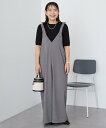 AMERICAN HOLIC イージーケアVネックオールインワン アメリカン ホリック オールインワン・オーバーオール オーバーオール・サロペット グレー ブラック【送料無料】