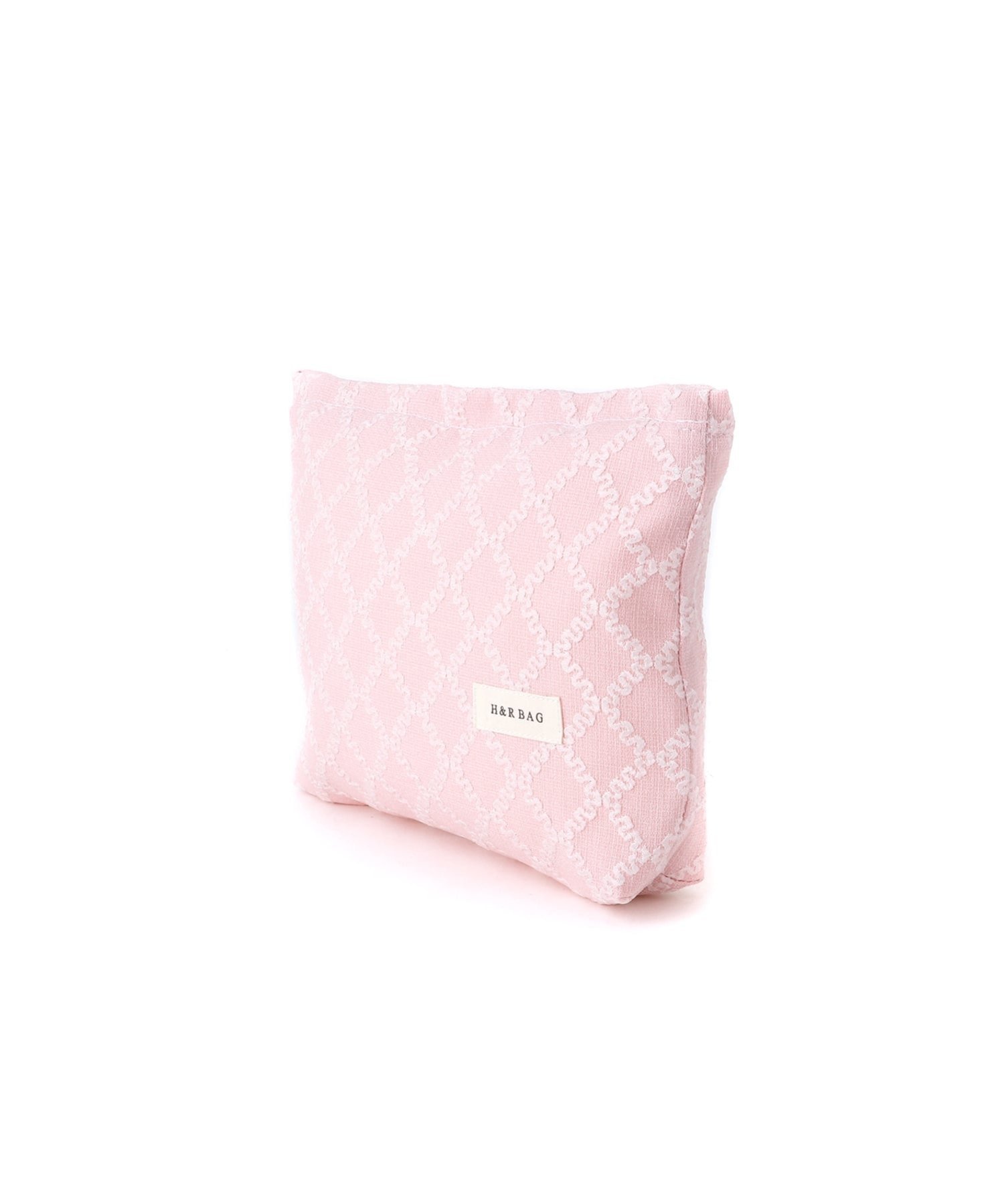 urbanfemine. urbanfemine./(W)大容量刺繍デザインポーチ ミニョントレフル ルームヨンマルサンセレクティッド 財布・ポーチ・ケース ポーチ ピンク ホワイト