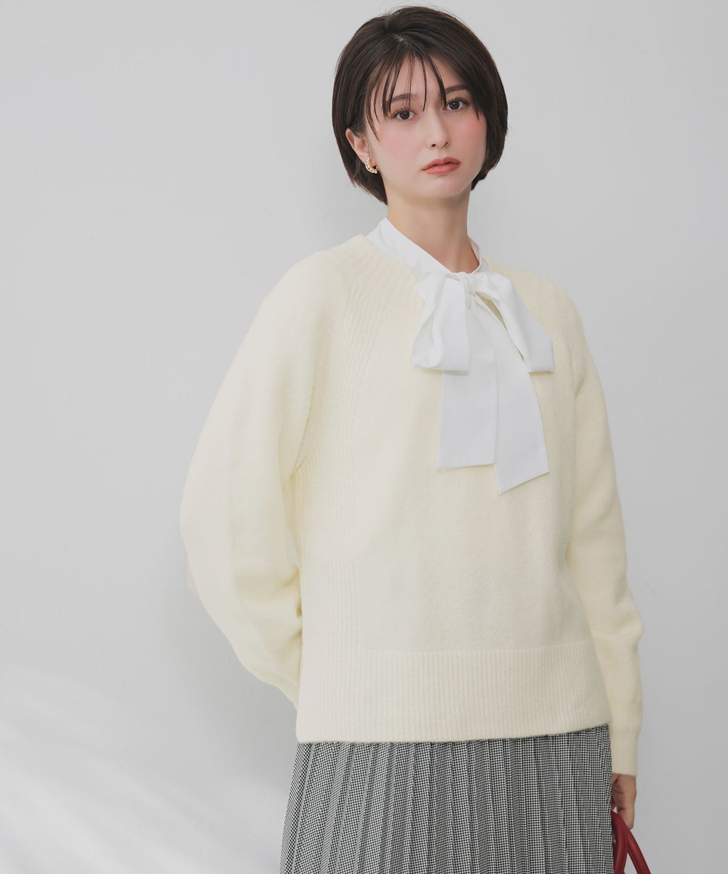 L ボートネックAir ニット エニィスィス トップス ニット ホワイト ブラウン レッド グリーン パープル