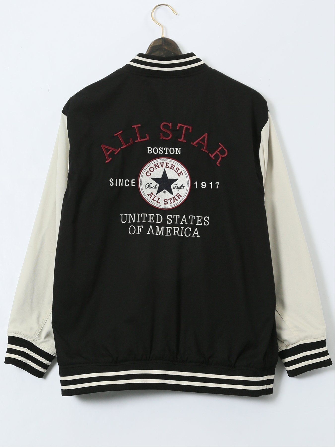 GRAND-BACK 【大きいサイズ】コンバース/CONVERSE 袖配色 スタジャン タカキュー ジャケット・アウター スタジャン・スカジャン ブルー【送料無料】