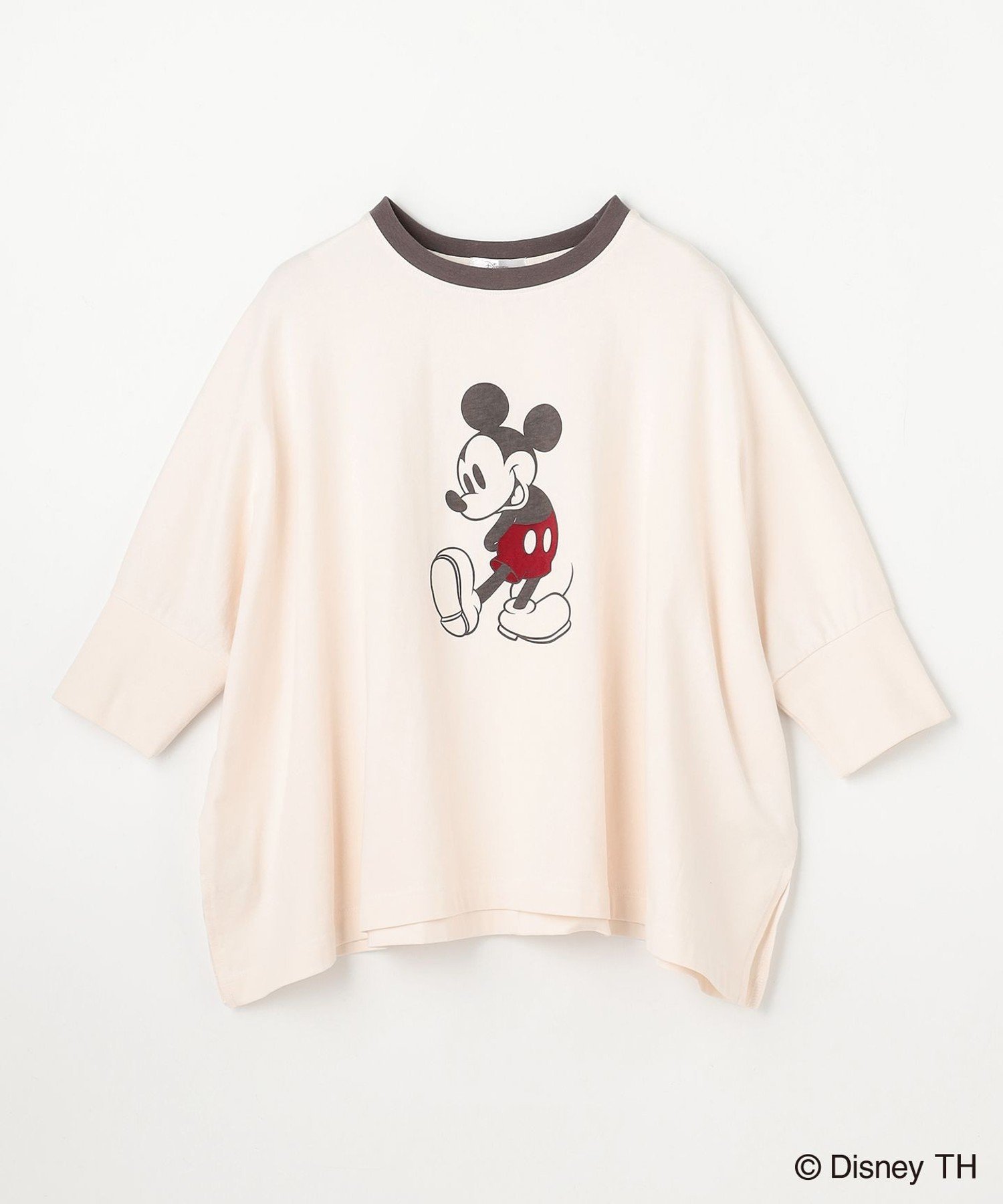 ANY 【ディズニー】ミッキーマウス/リンガードルマンTシャツ エニィ トップス カットソー・Tシャツ ベージュ【送料無料】
