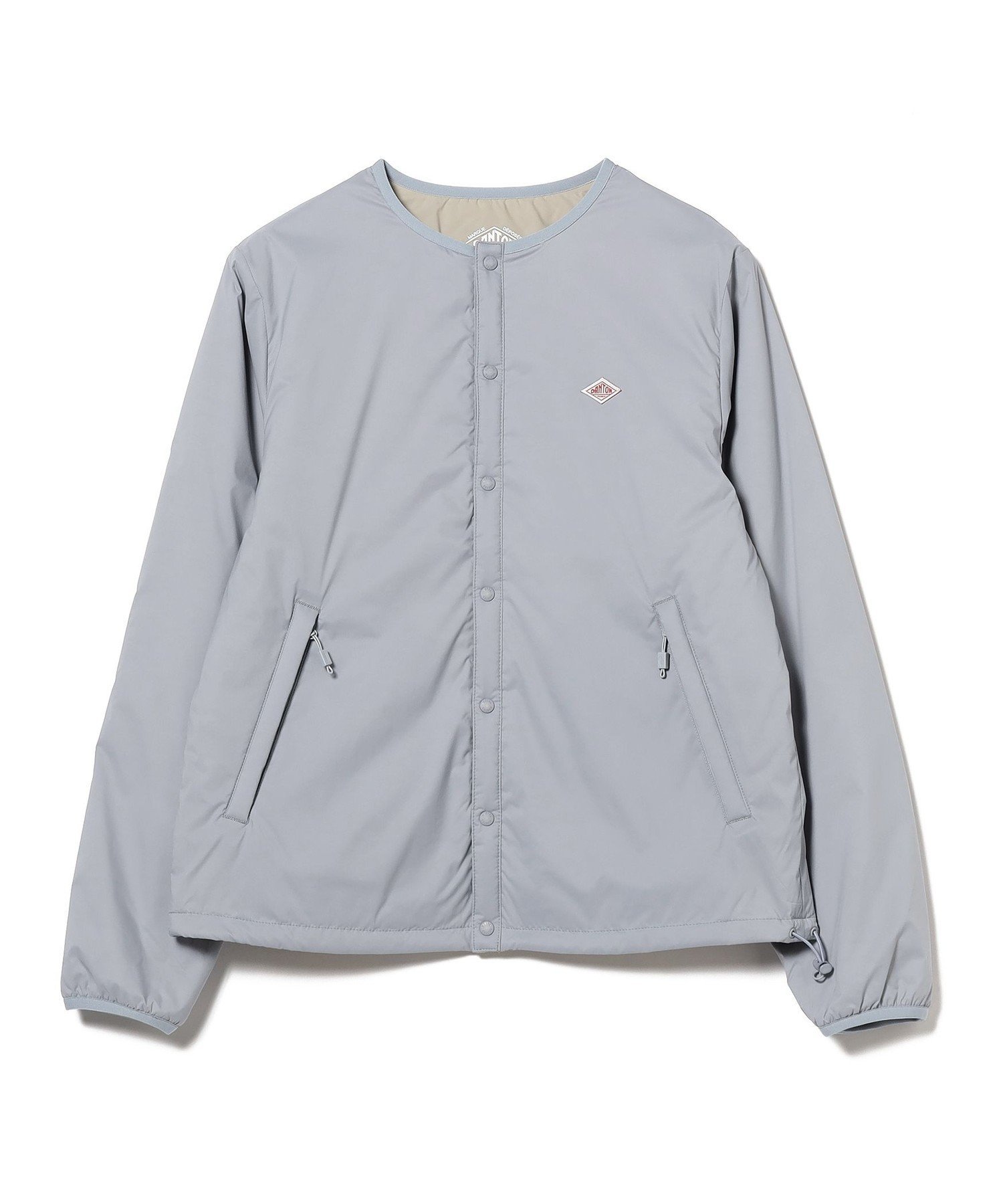 DANTON ナイロンタフタ インサレーションジャケット 　38　グレー DANTON｜ナイロンストレッチタフタ ノーカラー インサレーション