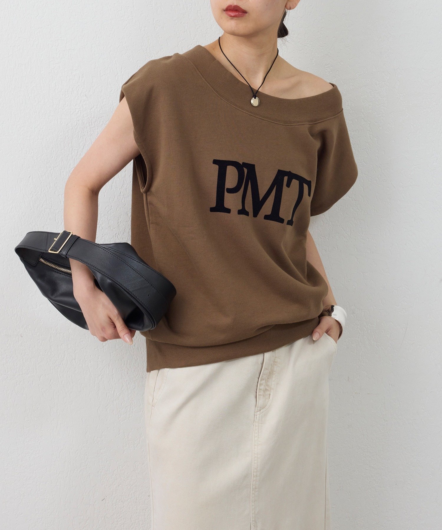 オフショルスウェットTee ガリャルダガランテ トップス カットソー・Tシャツ グレー ホワイト カーキグリーン