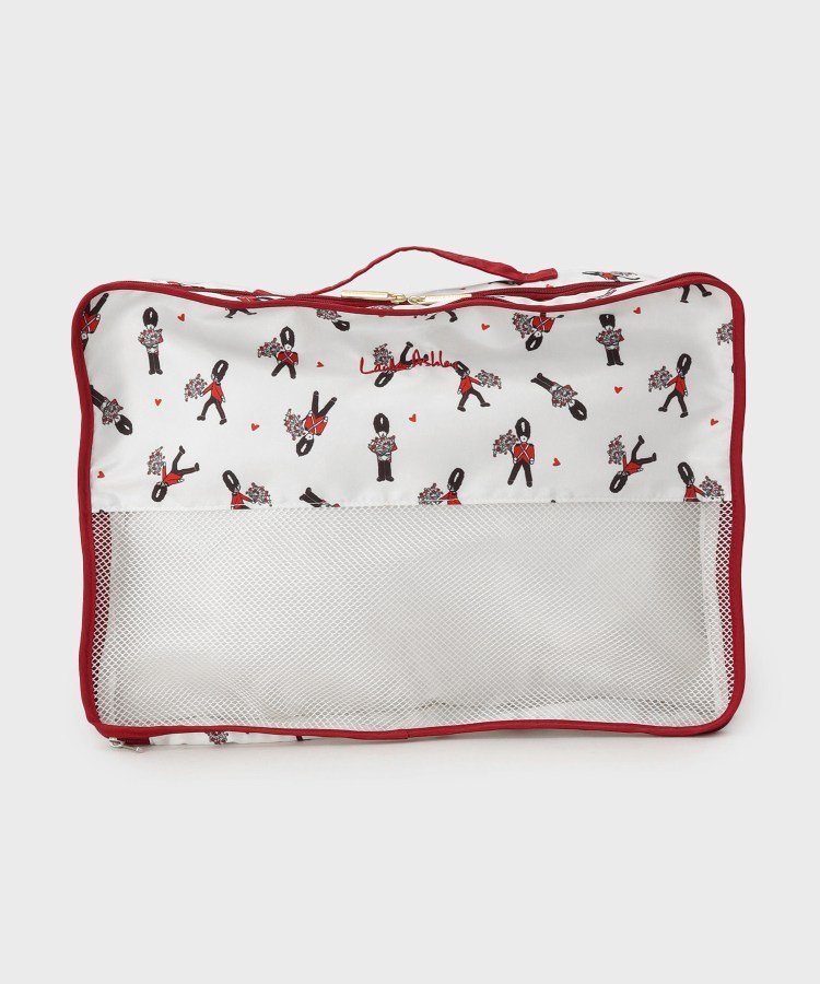 【SALE／5%OFF】LAURA ASHLEY HOME 【撥水加工/2層構造/メッシュポケット付き】トラベルポーチLL ヴィンテージソルジャー柄 ローラ アシュレイ 財布・ポーチ・ケース ポーチ ブルー ホワイト【送料無料】