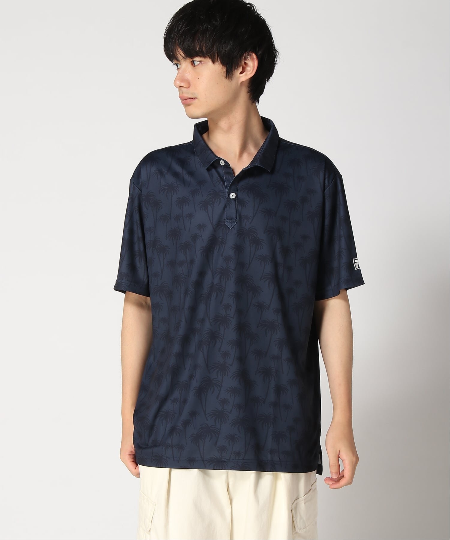 FILA GOLF FILA GOLF/(M)柄半袖シャツ フィラゴルフ マリクレール トップス ポロシャツ ネイビー ホワイト【送料無料】