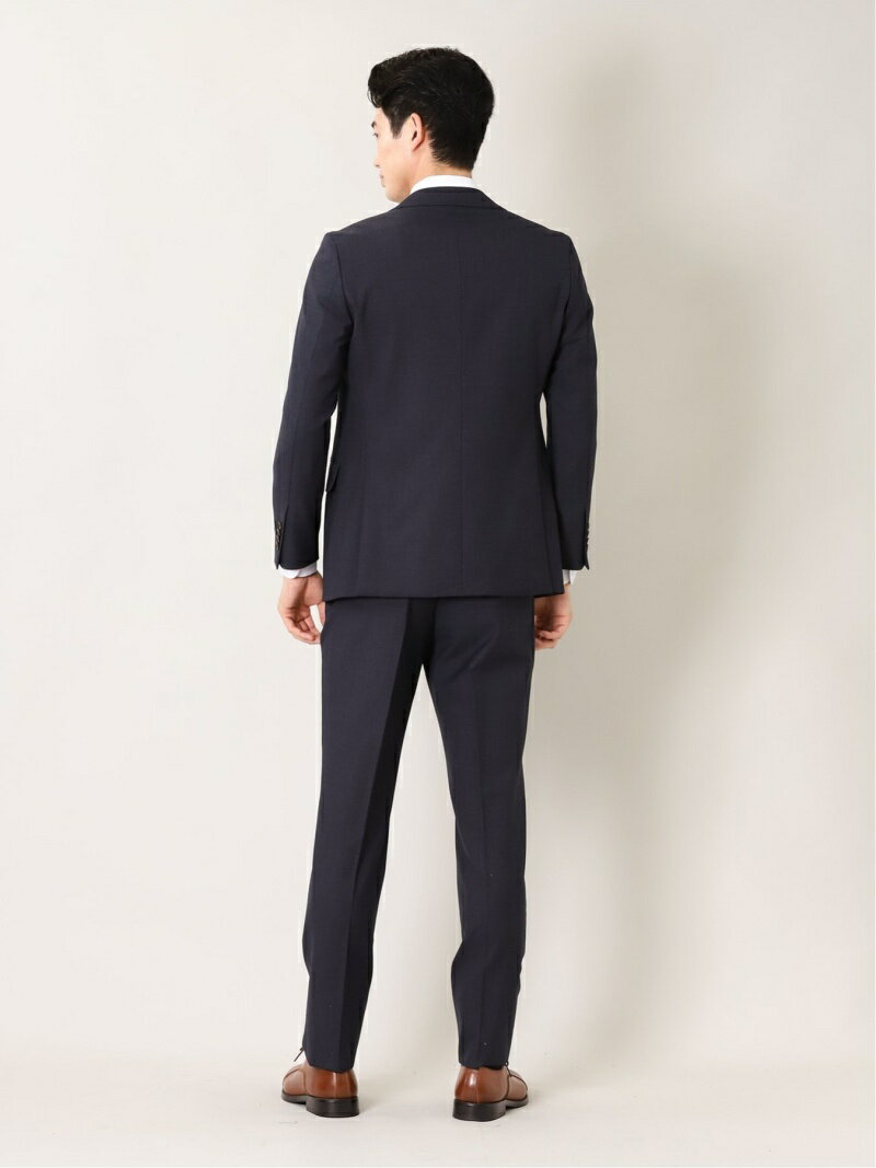 TAKA-Q ウール混ストレッチ レギュラーフィット 2ボタン4ピース6WAYスーツ 杢紺 タカキュー スーツ・フォーマル セットアップスーツ ネイビー【送料無料】