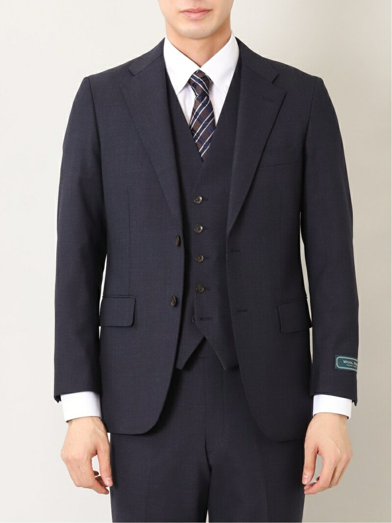 TAKA-Q ウール混ストレッチ レギュラーフィット 2ボタン4ピース6WAYスーツ 杢紺 タカキュー スーツ・フォーマル セットアップスーツ ネイビー【送料無料】