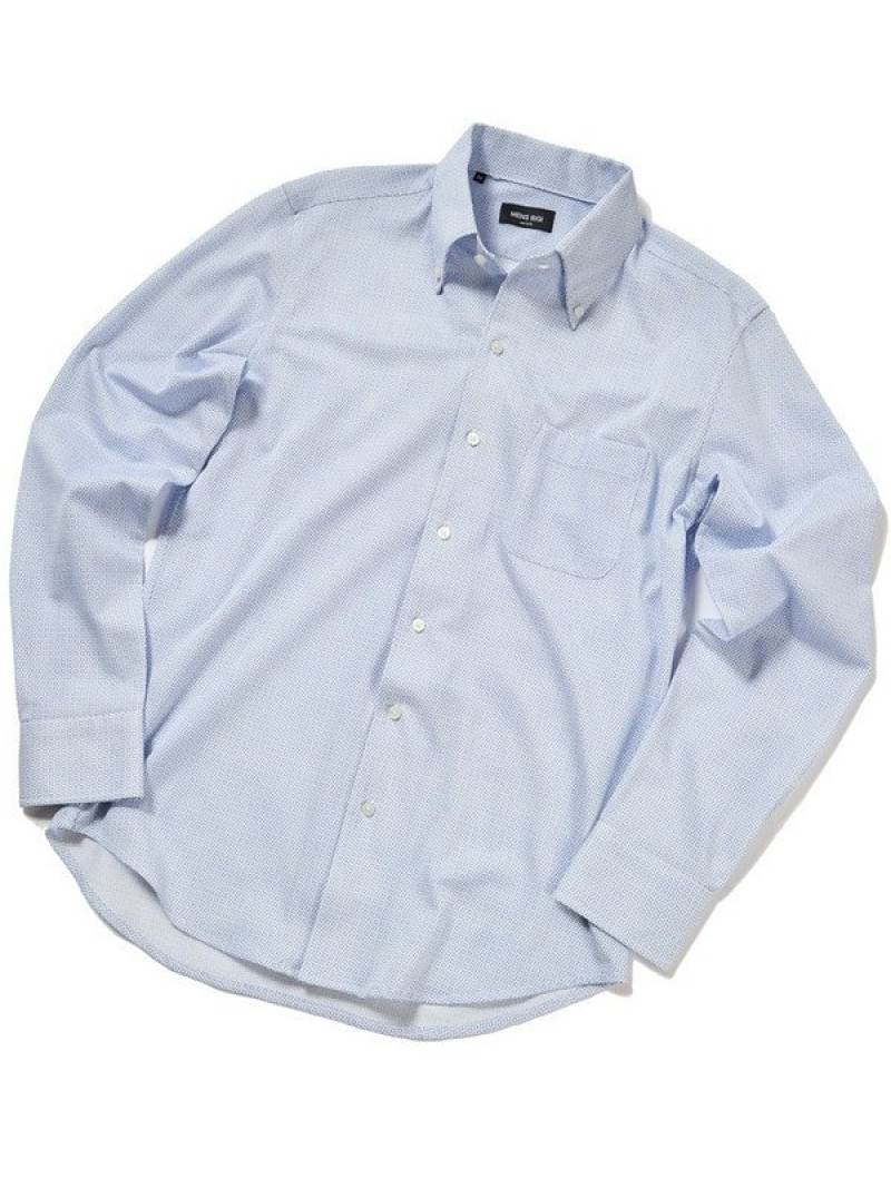 MEN'S BIGI プリントジャージボタンダウンドレスシャツ メンズ ビギ トップス シャツ・ブラウス ブルー ネイビー ホワイト