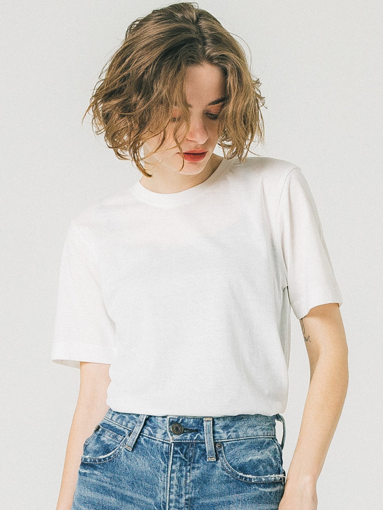 【SALE／84%OFF】coca スラブコットンUネック コカ トップス カットソー・Tシャツ ブラック グレー ホワイトのサムネイル