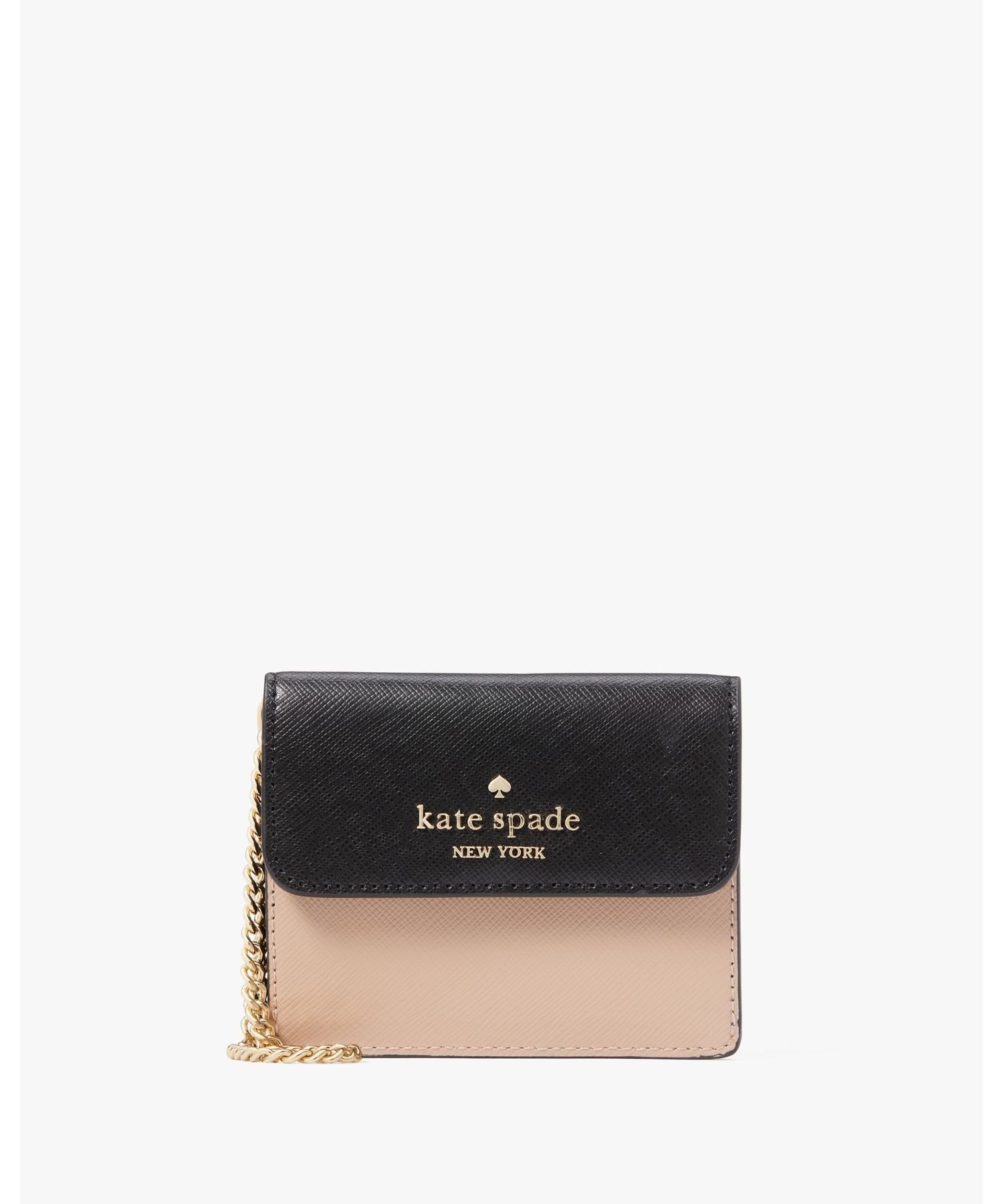 ケイト・スペード ニューヨーク 【SALE／70%OFF】kate spade new york マディソン カラーブロック スモール フラップ カード ケース ケイトスペードニューヨーク 財布・ポーチ・ケース 名刺入れ・カードケース ブラウン【送料無料】