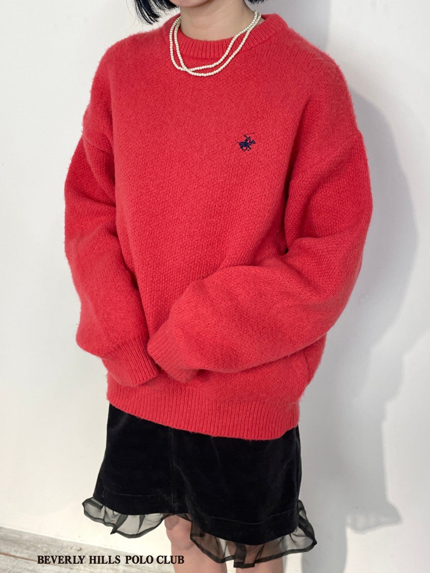 【SALE／66%OFF】NICOLE CLUB 【BEVERLY HILLS POLO CLUB】モヘアタッチプルオーバー ニコル クラブ トップス ニット レッド ブラック グリーン パープル ブルー
