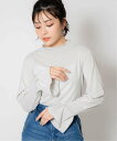 【SALE/80%OFF】Noela ラメタックスリーブカットソー ノエラ トップス カットソー・Tシャツ グリーン ベージュ グレー