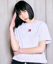 【SALE／9%OFF】TOMMY JEANS TOMMY JEANS/TOMMY HILFIGER(トミーヒルフィガー) ボクシーロゴTシャツ トミーヒルフィガー トップス カットソー・Tシャツ パープル ホワイト【送料無料】