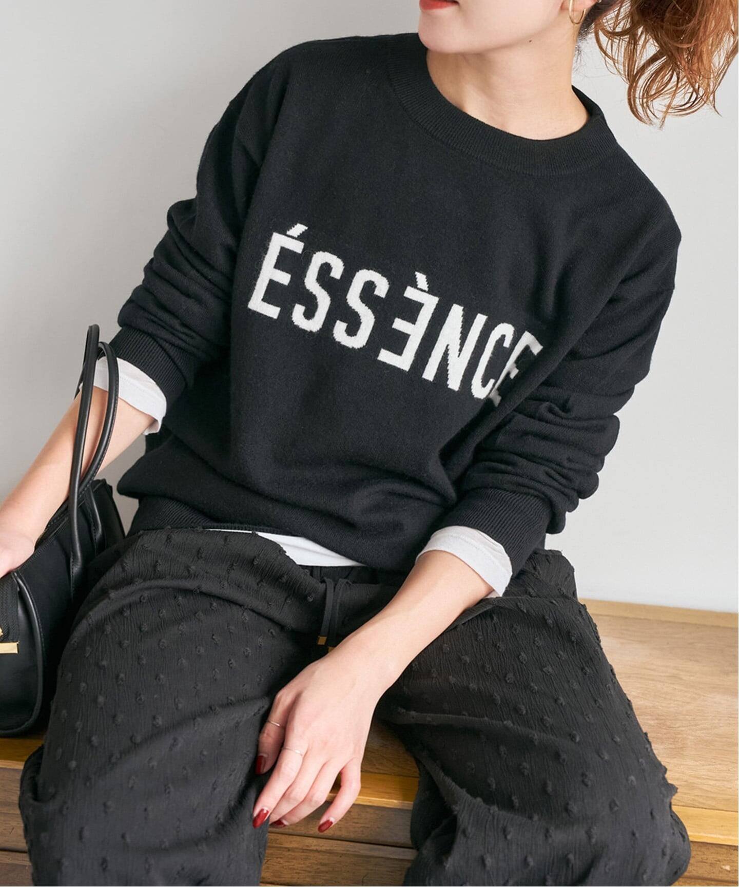 Spick & Span 《WEB限定 / 追加》ESSENCEロゴニット スピックアンドスパン トップス ニット グレー ブラウン ブラック【送料無料】のサムネイル