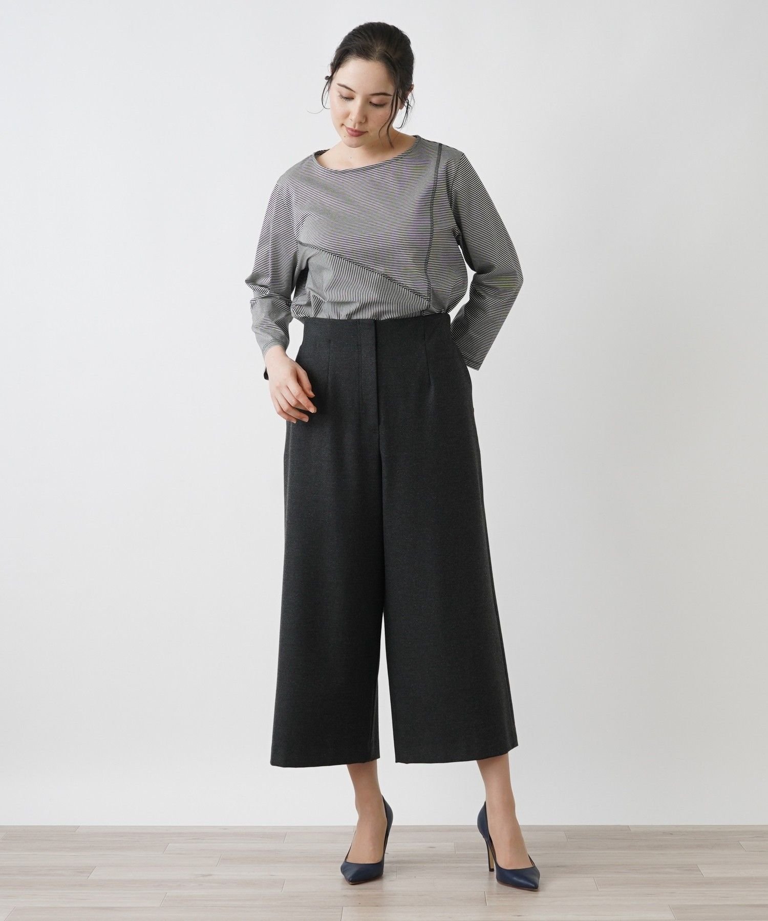 Leilian PLUS HOUSE ガウチョパンツ レリアン プラスハウス パンツ その他のパンツ グレー