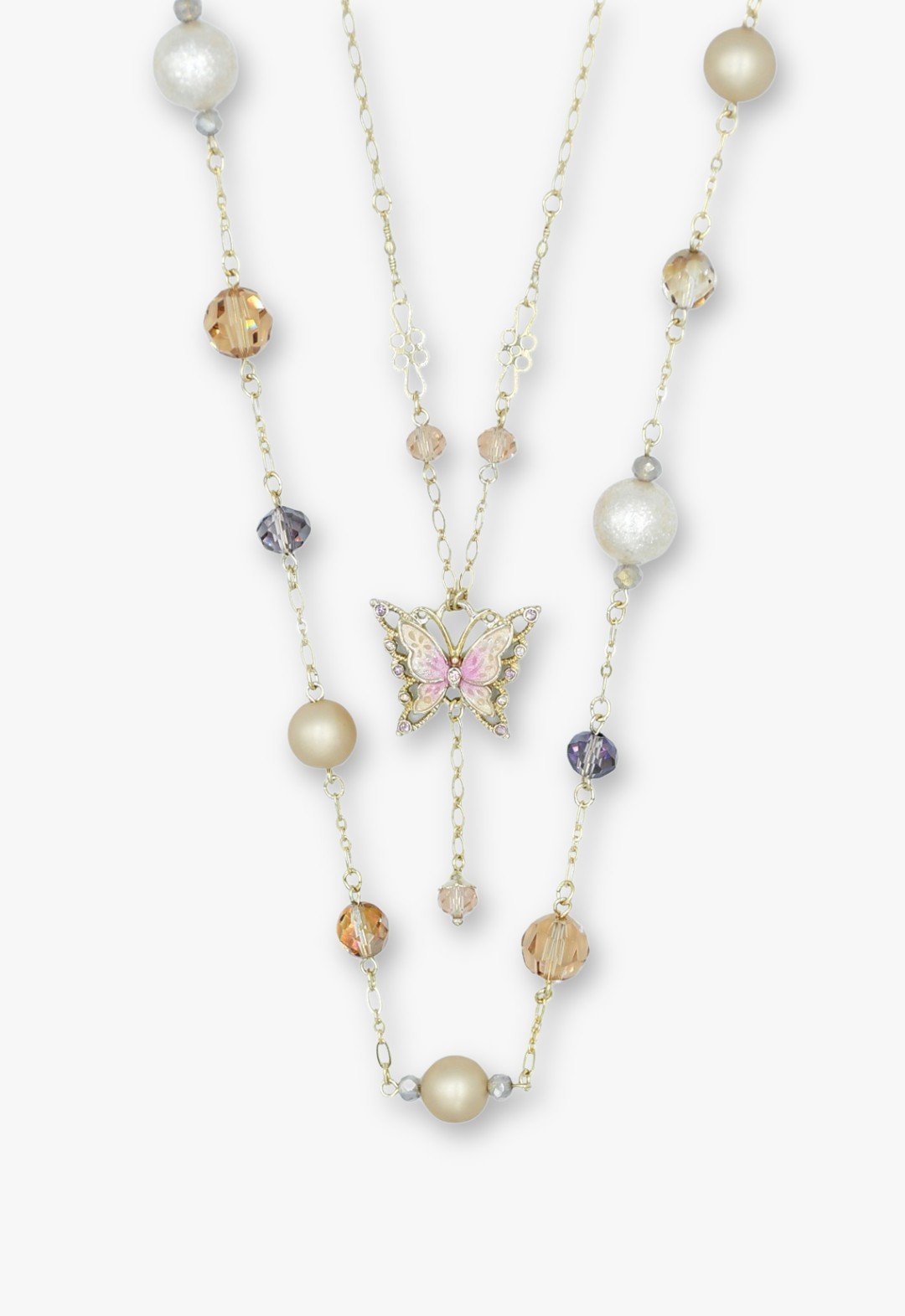 ANNA SUI 蝶モチーフ 2点セットネックレス アナ スイ アクセサリー・腕時計 ネックレス ベージュ【送料無料】