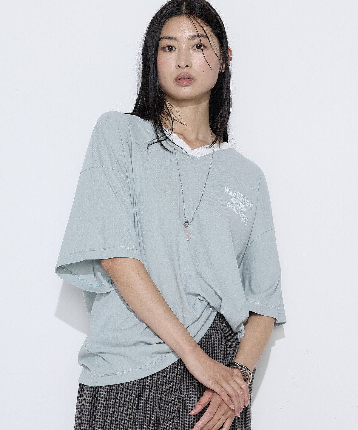 ヴィンテージレアルツイストライト プリントTシャツ コムサ トップス カットソー・Tシャツ ホワイト ネイビー グリーン